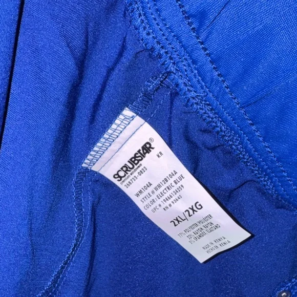 Blue Jogger Scrub Pants - Casual Elastic Waist - Picture 4 of 4